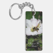 Honey Bee & Apple Blossom Macro | Acrylic Keychain キーホルダー (正面左)
