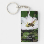 Honey Bee & Apple Blossom Macro | Acrylic Keychain キーホルダー (正面)