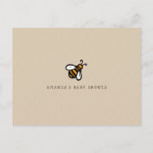 Honey Bee Baby Shower - Bring A Book Insert インビテーションポストカード (裏面)