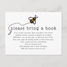 Honey Bee Baby Shower - Bring A Book Insert インビテーションポストカード
