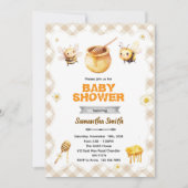 Honey bee baby shower invitation 招待状 (正面)
