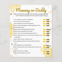 Honey Bee Baby Shower Mommy or Daddyゲーム