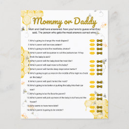 Honey Bee Baby Shower Mommy or Daddyゲーム