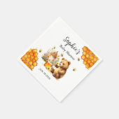 Honey Bee Bear Baby Shower スタンダードカクテルナプキン (角)