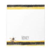 Honey Bee Black Gold Yellow   ノートパッド (正面)