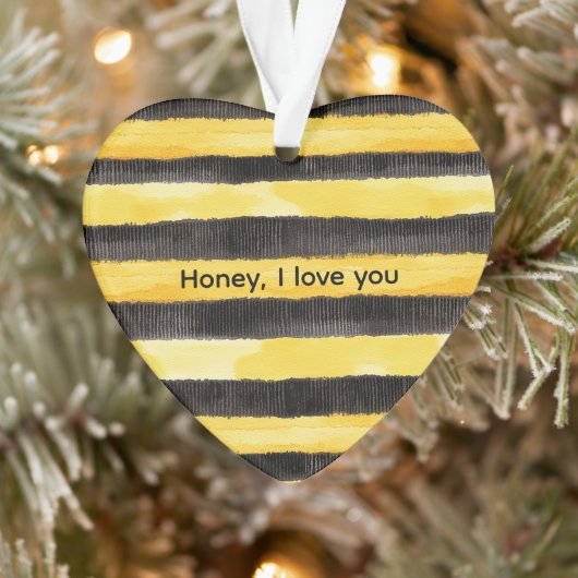 Honey Bee Black Gold Yellow Christmas オーナメント (ツリー)