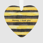 Honey Bee Black Gold Yellow Christmas オーナメント (正面)