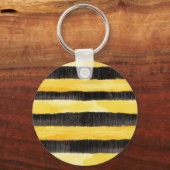 Honey Bee Black Gold Yellow Christmas キーホルダー (裏面)