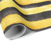 Honey Bee Black Gold Yellow Christmas ラッピングペーパー (ロールコーナー)