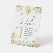 Honey Bee Botanical Floral Table Numbers 台座サイン (正面)