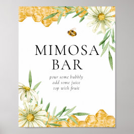 Honey Bee Bridal Mimosa Bar Drink Station Sign ポスター