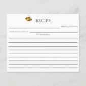 Honey Bee Bridal Shower Double Sided Recipe Card (正面)