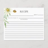 Honey Bee Bridal Shower Double Sided Recipe Card (正面)