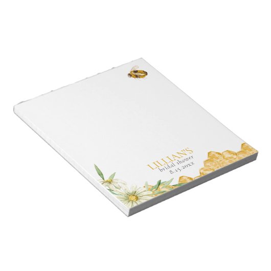 Honey Bee Bridal Shower Favor Notepad ノートパッド (アングル)