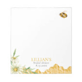 Honey Bee Bridal Shower Favor Notepad ノートパッド (正面)