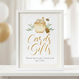 Honey Bee Cards And Gift Baby Shower Table Sign ポスター