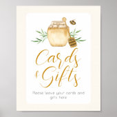 Honey Bee Cards And Gift Baby Shower Table Sign ポスター (正面)