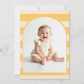 Honey Bee-Day Watercolor Photo Arch 1st Birthday 招待状 (裏面)