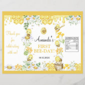 Honey Bee First Bee Day Birthday Chip Bag Wrapper チラシ (正面)