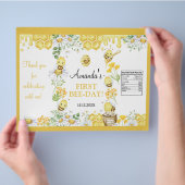 Honey Bee First Bee Day Birthday Chip Bag Wrapper チラシ (手)