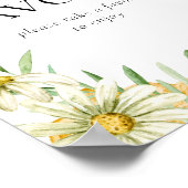 Honey Bee Floral Bridal Shower Favors Sign ポスター (角)