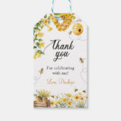 Honey Bee Flower Birthday Baby Shower ギフトタグ (正面)