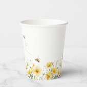 Honey Bee Flower Birthday Baby Shower 紙コップ (裏面)