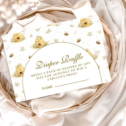 Honey Bee Garden Baby Shower Diapper Raffle エンクロージャーカード
