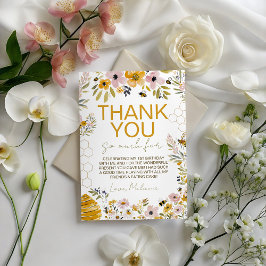 Honey Bee Garden Birthday Thank You Card 招待状