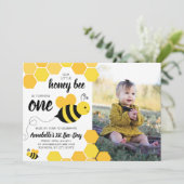 Honey Bee Girls First誕生日写真 招待状 (スタンド正面)