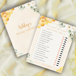 Honey Bee He Said She Said Bridal Shower Game