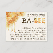 Honey Bee Honeycomb Baby Shower Book Request エンクロージャーカード (正面)