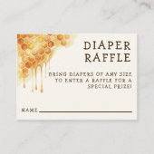 Honey Bee Honeycomb Baby Shower Diaper Raffle エンクロージャーカード (正面)