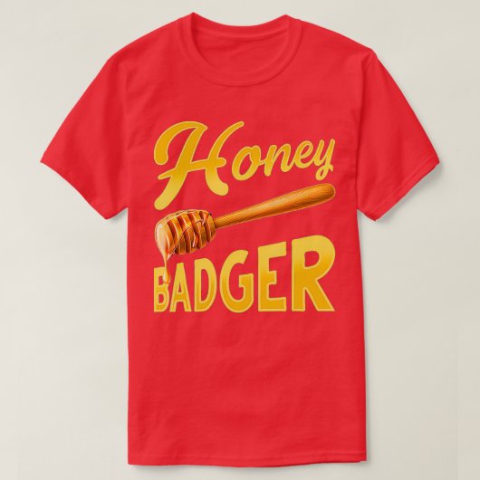 Honey Bee Honeycomb Cute Animal Honey Badger Tシャツ (デザイン正面)