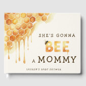Honey Bee Honeycomb Watercolor Baby Shower ゲストブック (正面)