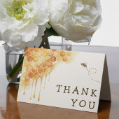 Honey Bee Honeycomb Watercolor Bumblebee サンキューカード