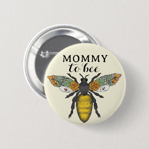 Honey Bee Mommy to Bee Baby Showerボタン   ブンブンいう音 缶バッジ