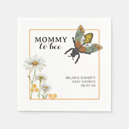 Honey Bee Mommy to Bee Baby Shower Napkins | バンブル スタンダードカクテルナプキン