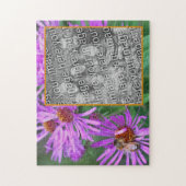 Honey Bee On Pink Aster Flower写真を追加 ジグソーパズル (縦)