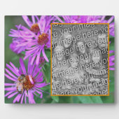 Honey Bee On Pink Aster Flower自分の写真を追加 フォトプラーク (正面)