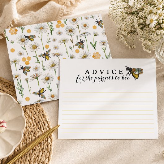 Honey Bee Parents to Bee Baby Shower Advice Card |