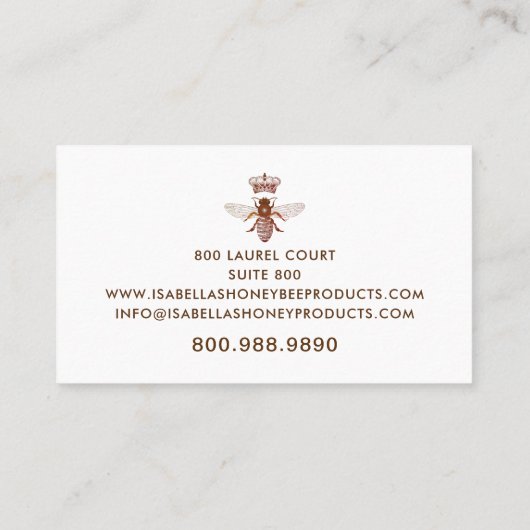 Honey Bee Skincare Amber Products名刺 名刺 (裏面)