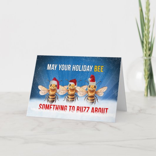 Honey Bee Something to Buzz About Christmas シーズンカード (正面)
