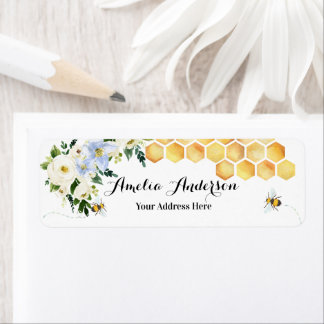 Honey Bee Theme Return Address Labels ラベル