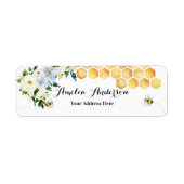 Honey Bee Theme Return Address Labels ラベル (正面)