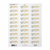 Honey Bee Theme Return Address Labels ラベル (フルシート)