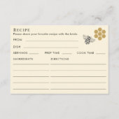 Honey Bee Themed Recipe For Bride Bridal Shower エンクロージャーカード (正面)