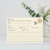 Honey Bee Themed Recipe For Bride Bridal Shower エンクロージャーカード (スタンド正面)