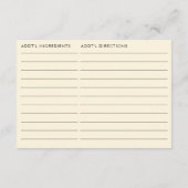 Honey Bee Themed Recipe For Bride Bridal Shower エンクロージャーカード (裏面)