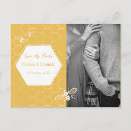 Honey Bee Yellow Photo日付はがきを保存 ポストカード
